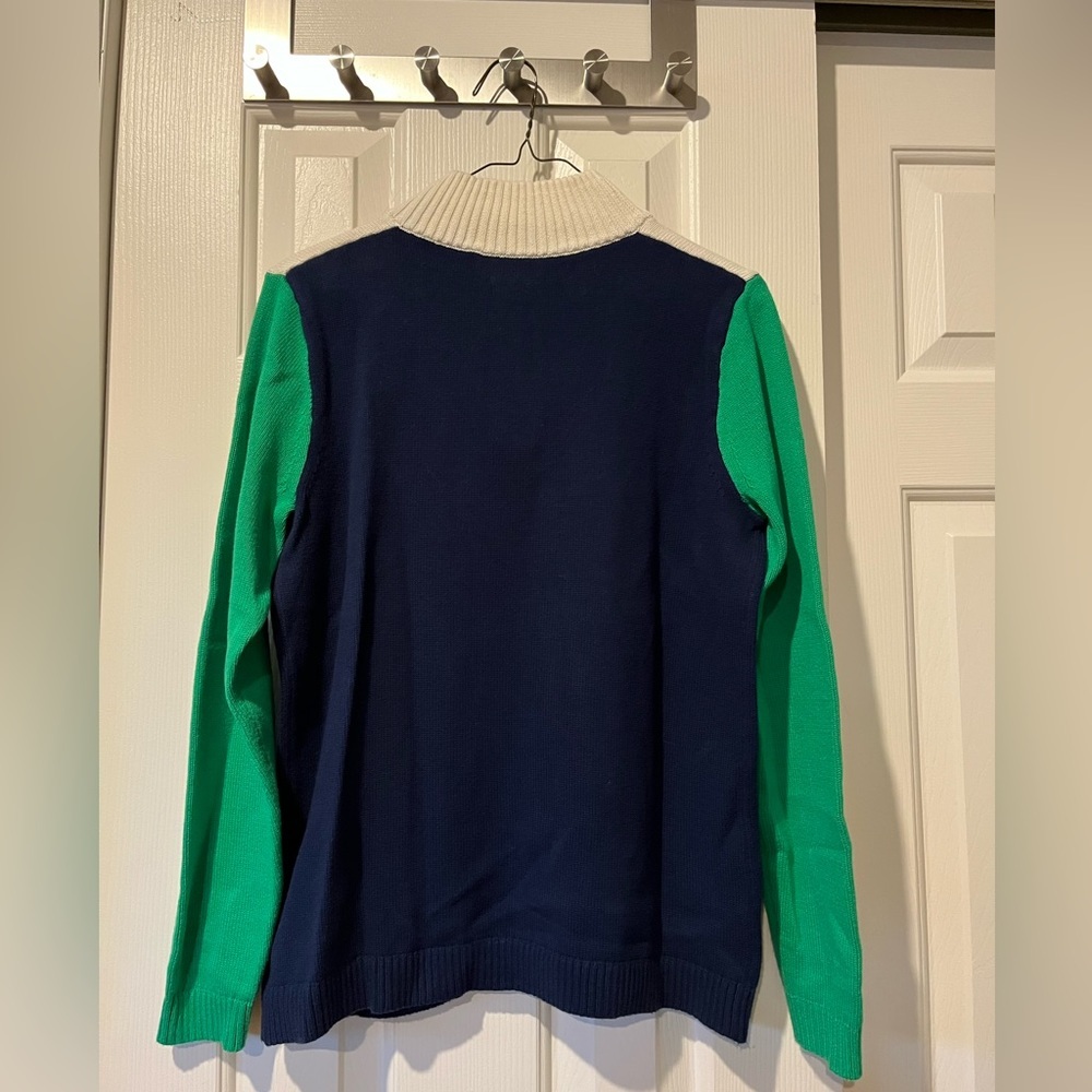 J Crew size S color block quarter-zip sweater - Picture 8 of 10